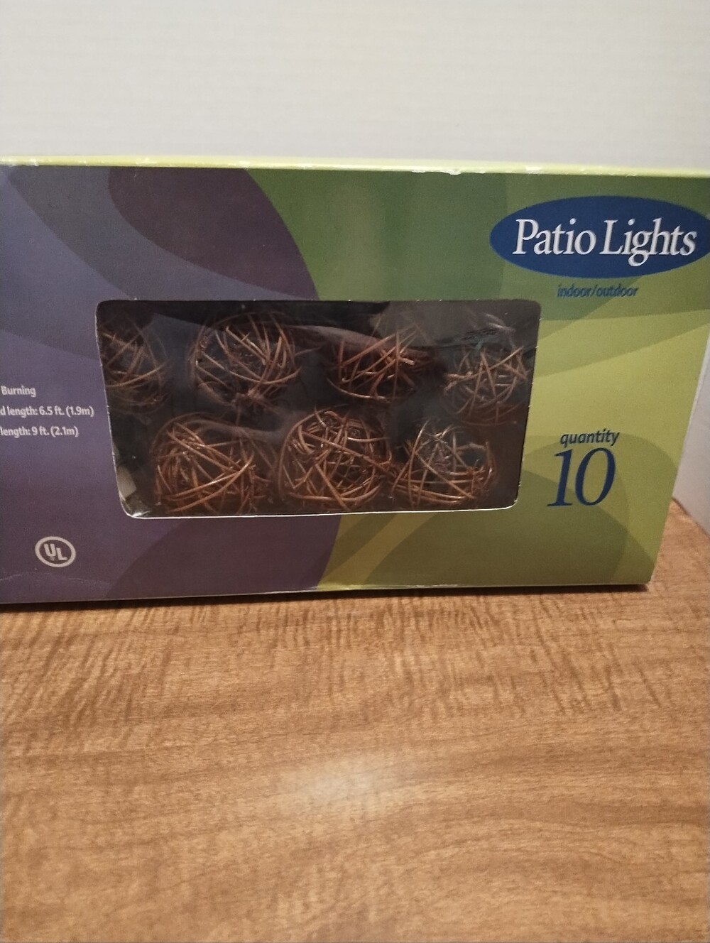 NWOT Patio Lights Decorative Copper Rattan Ball String Lights - Brown
